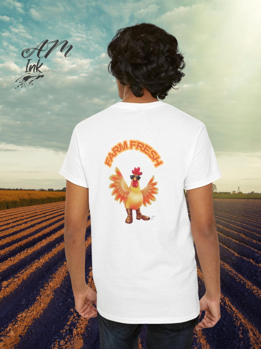 Retro Rooster FARM FRESH Graphic Tee