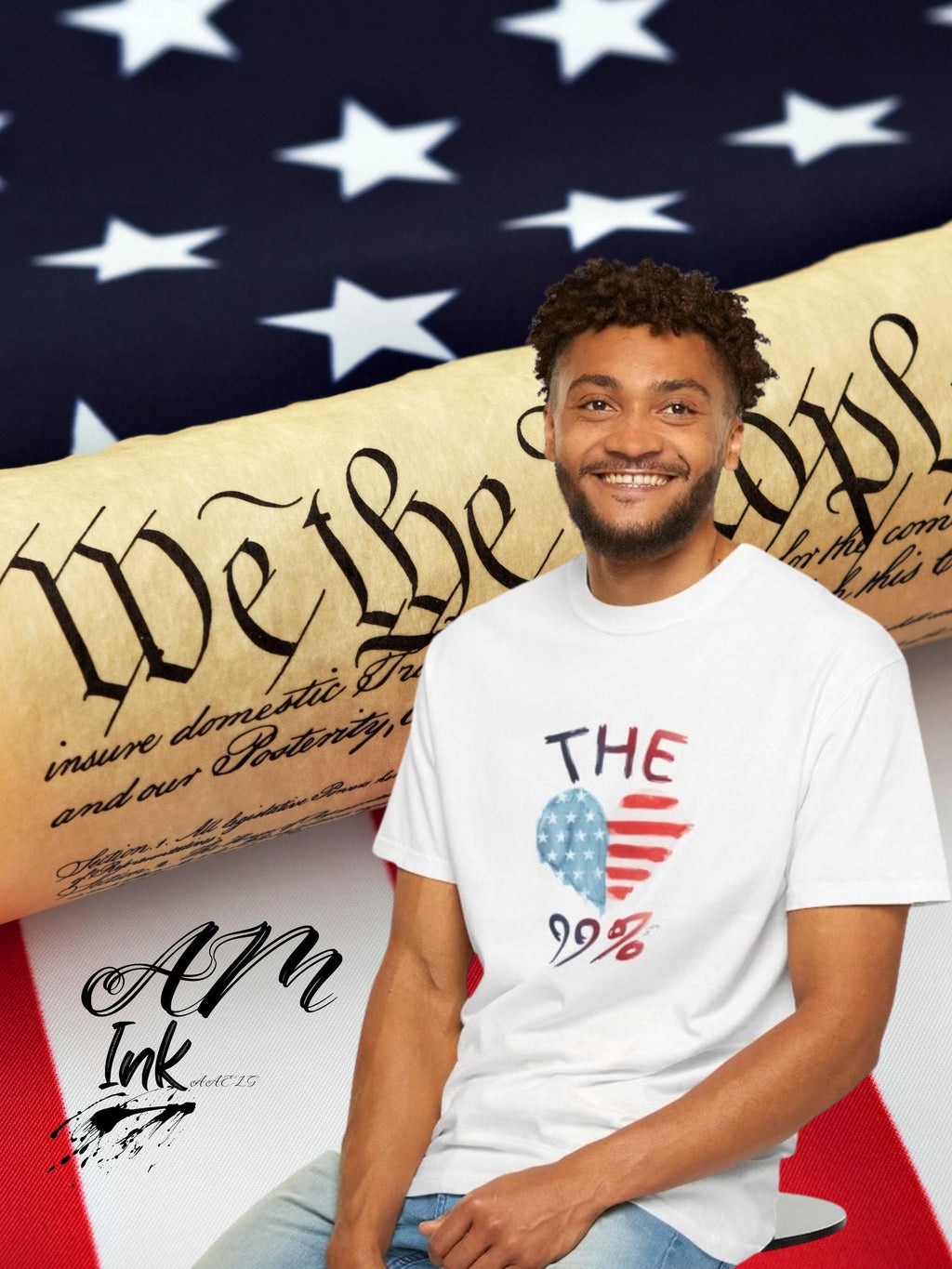 The 99% Heart Tee | American Flag Heart, Patriotic Social Justice Shirt