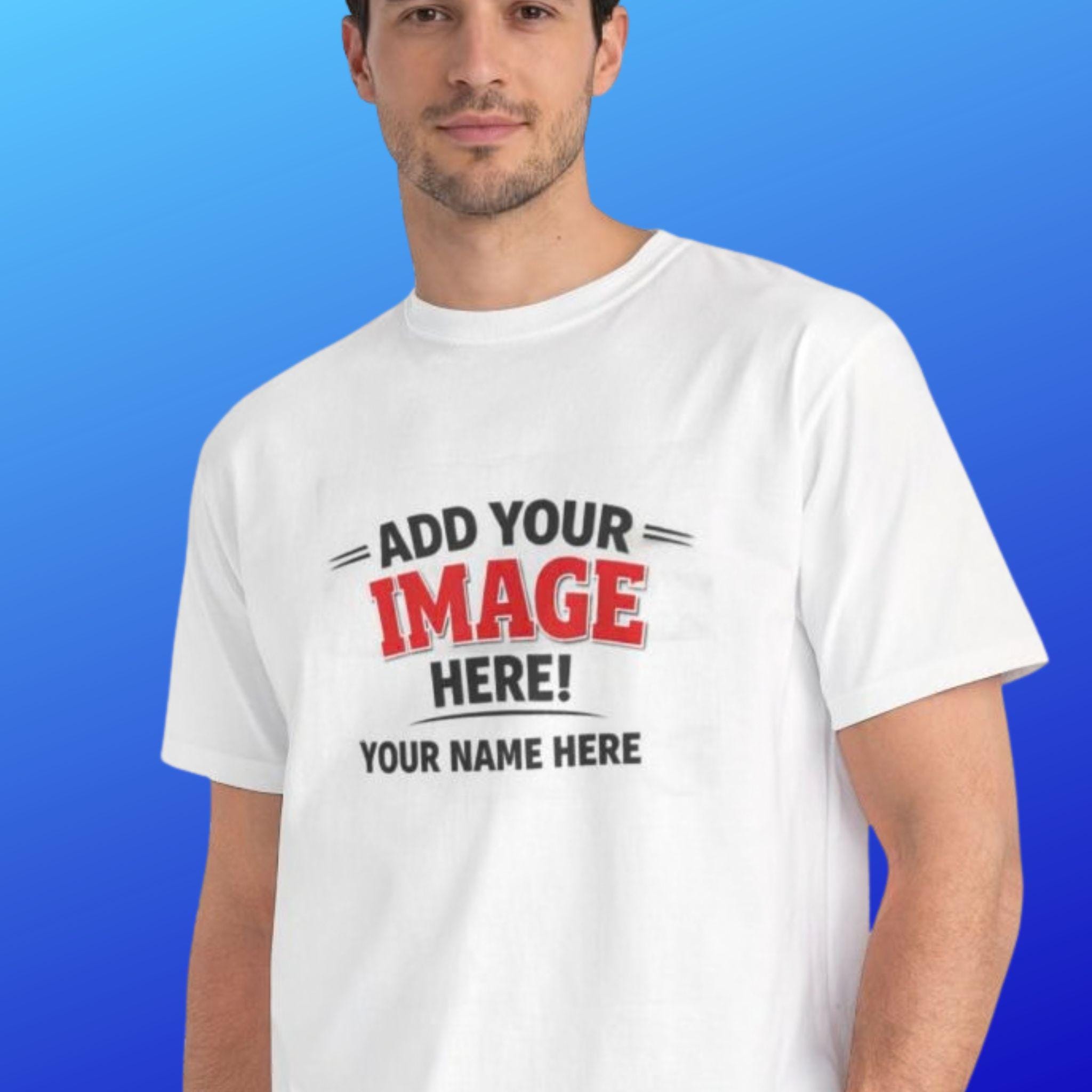 Custom Photo Name T-Shirt | Personalized Image Text Tee