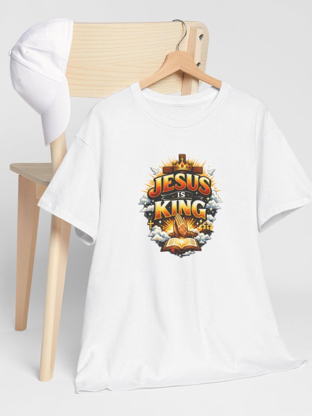 Jesus Is King T-Shirt | Faith Cross Graphic Tee | Worship Christian Shirt | Faith Based Apparel