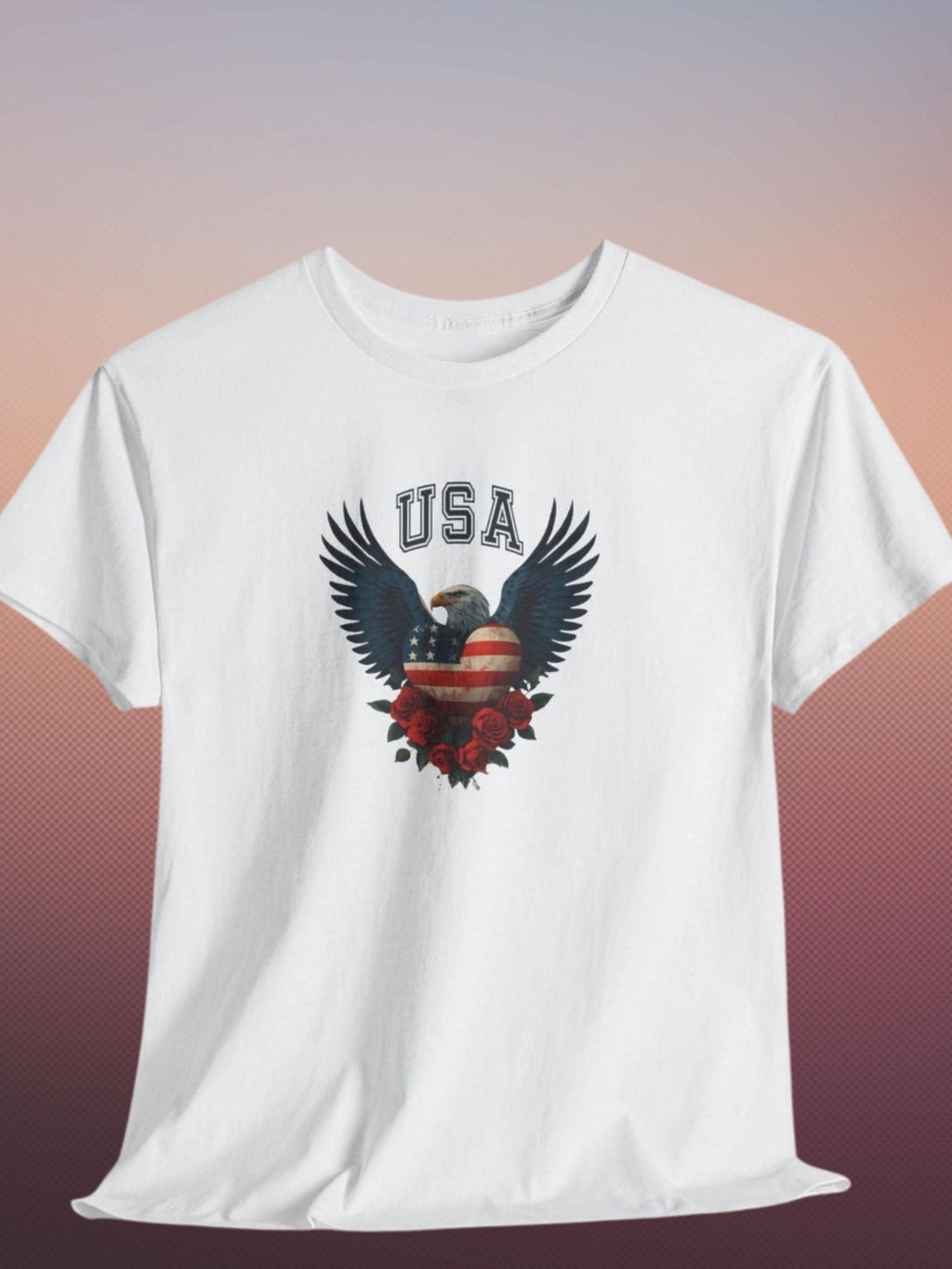 Vintage Americana Eagle Heart Graphic Tee | Patriotic 4th of July Shirt