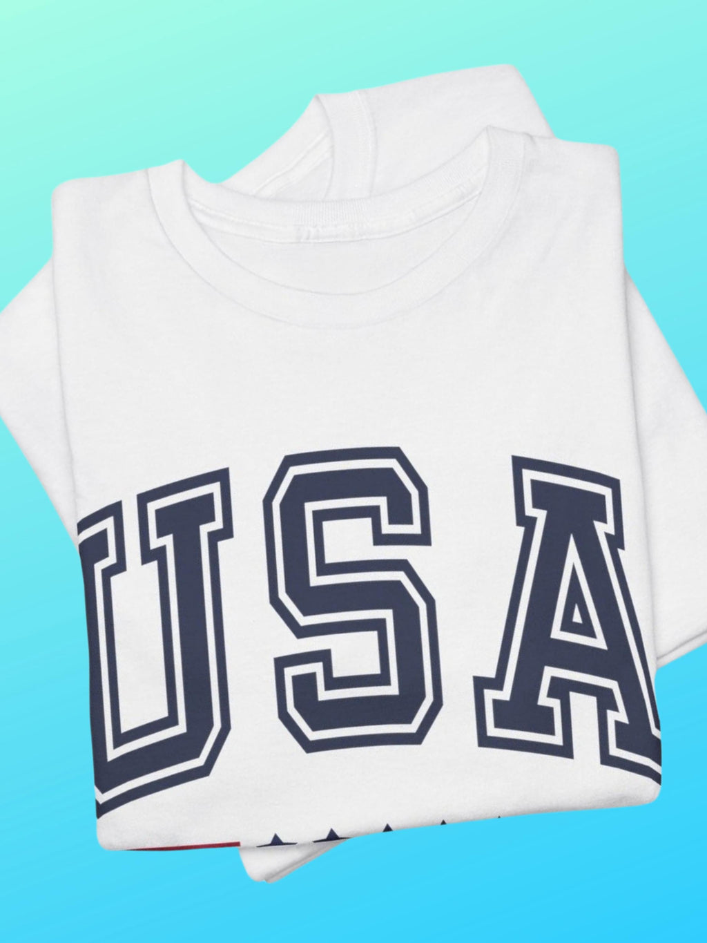 USA Graphic T-Shirt | Varsity Stars Stripes Patriotic Tee | Unisex Cotton Blend