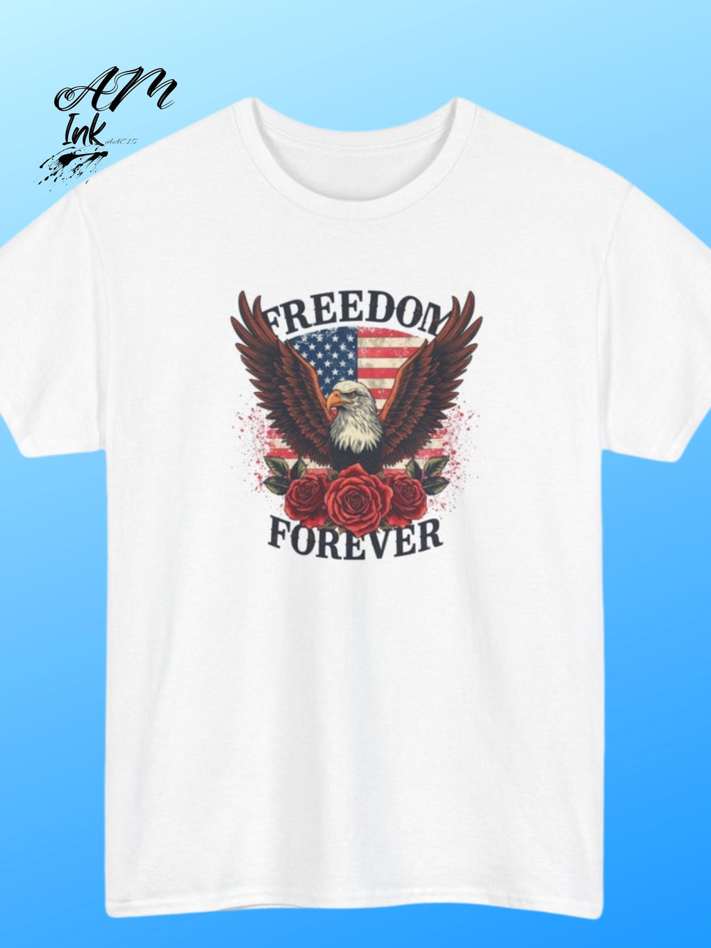 Vintage Eagle Graphic T-Shirt, Freedom Forever, Patriotic USA Pride