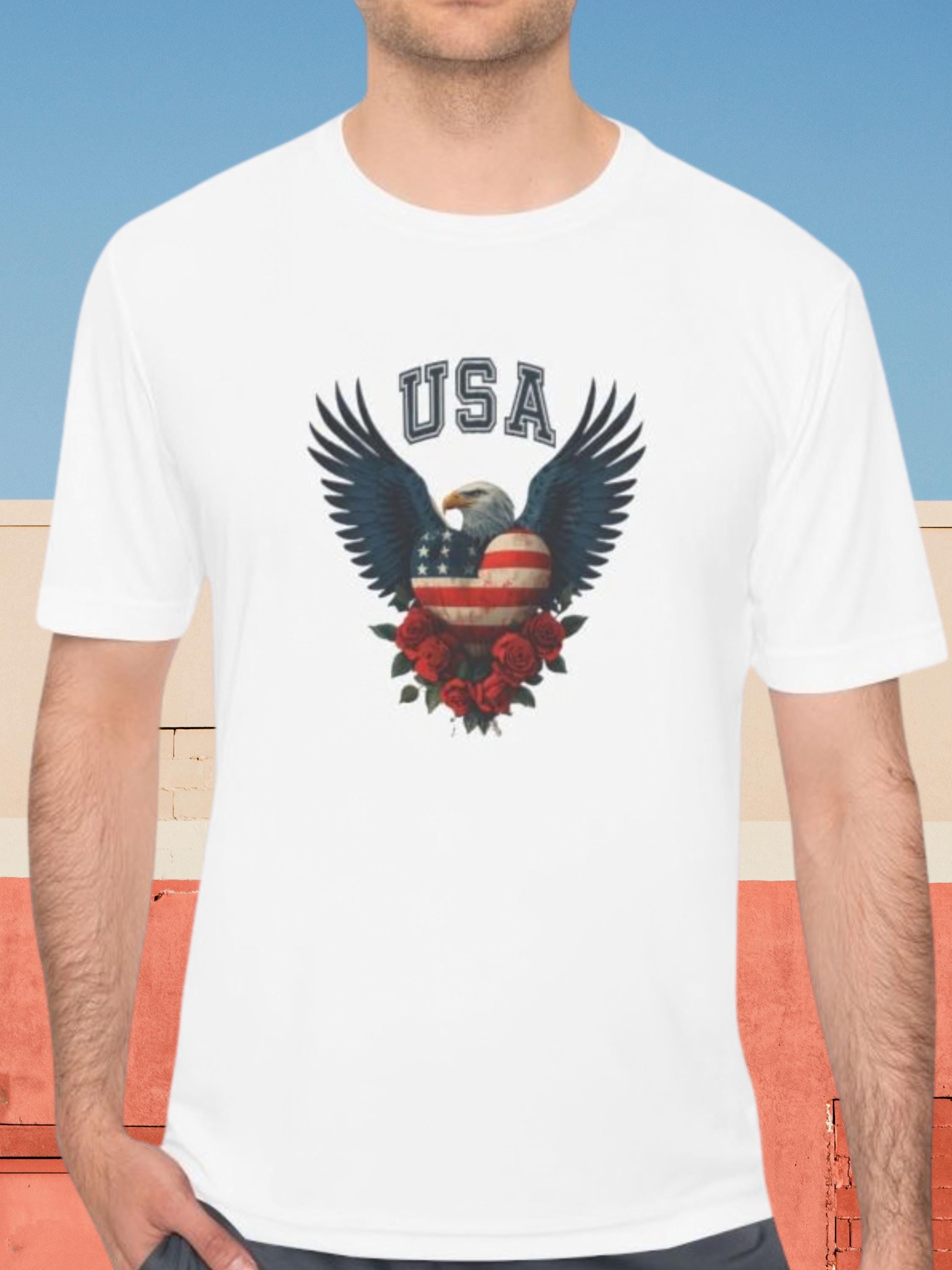 Vintage Americana Eagle Heart Graphic Tee | Patriotic 4th of July Shirt