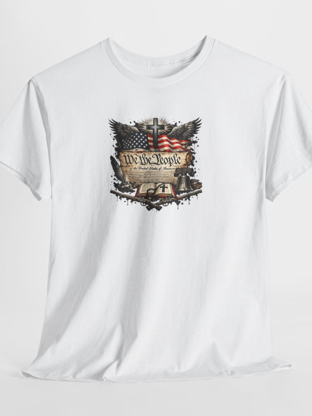We the People Constitution Tee | American Flag Patriotic Shirt | Vintage Parchment Americana | Constitutional Graphic T-Shirt