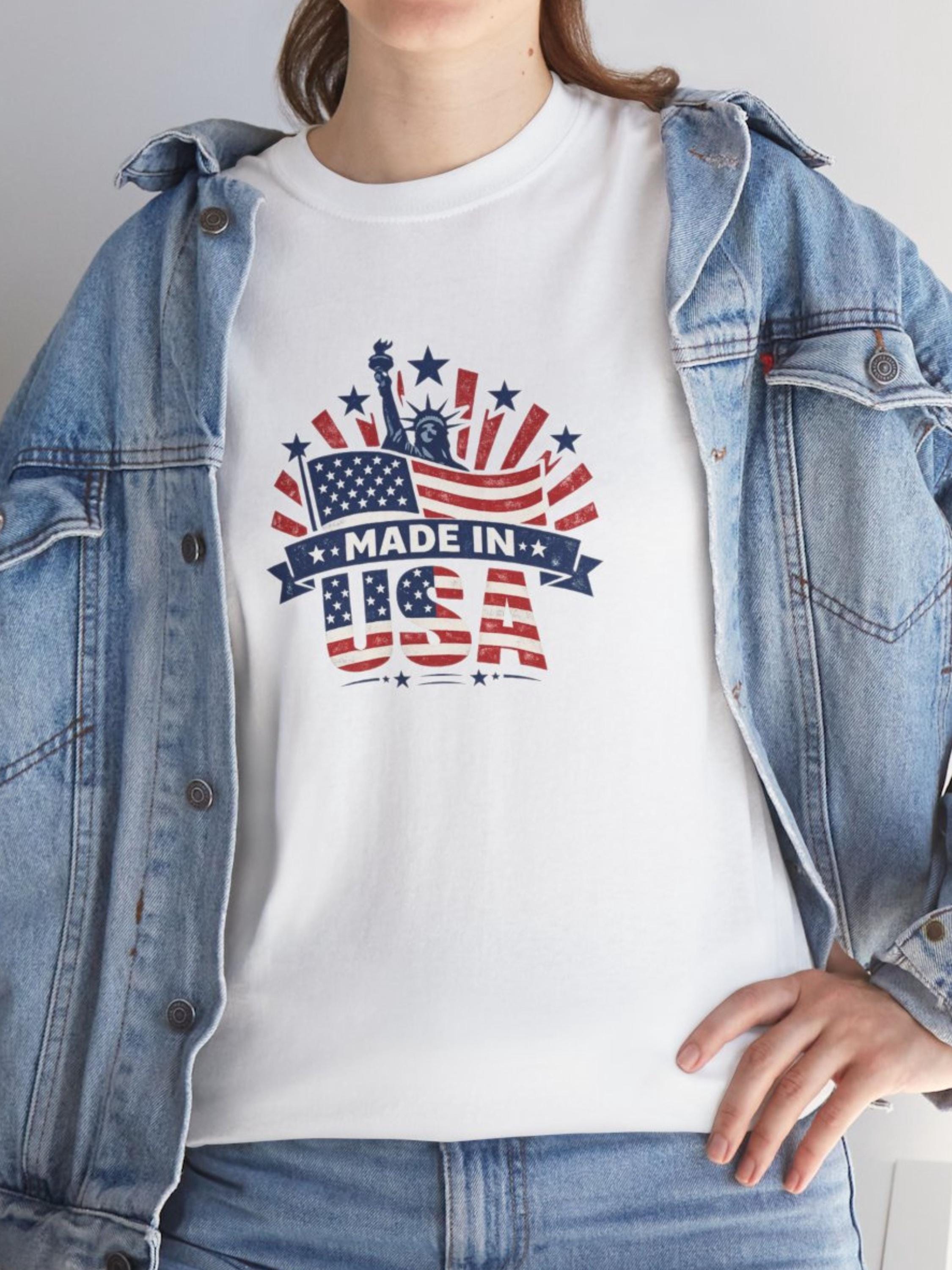Made in USA Patriotic T-Shirt | Distressed American Flag Graphic Tee