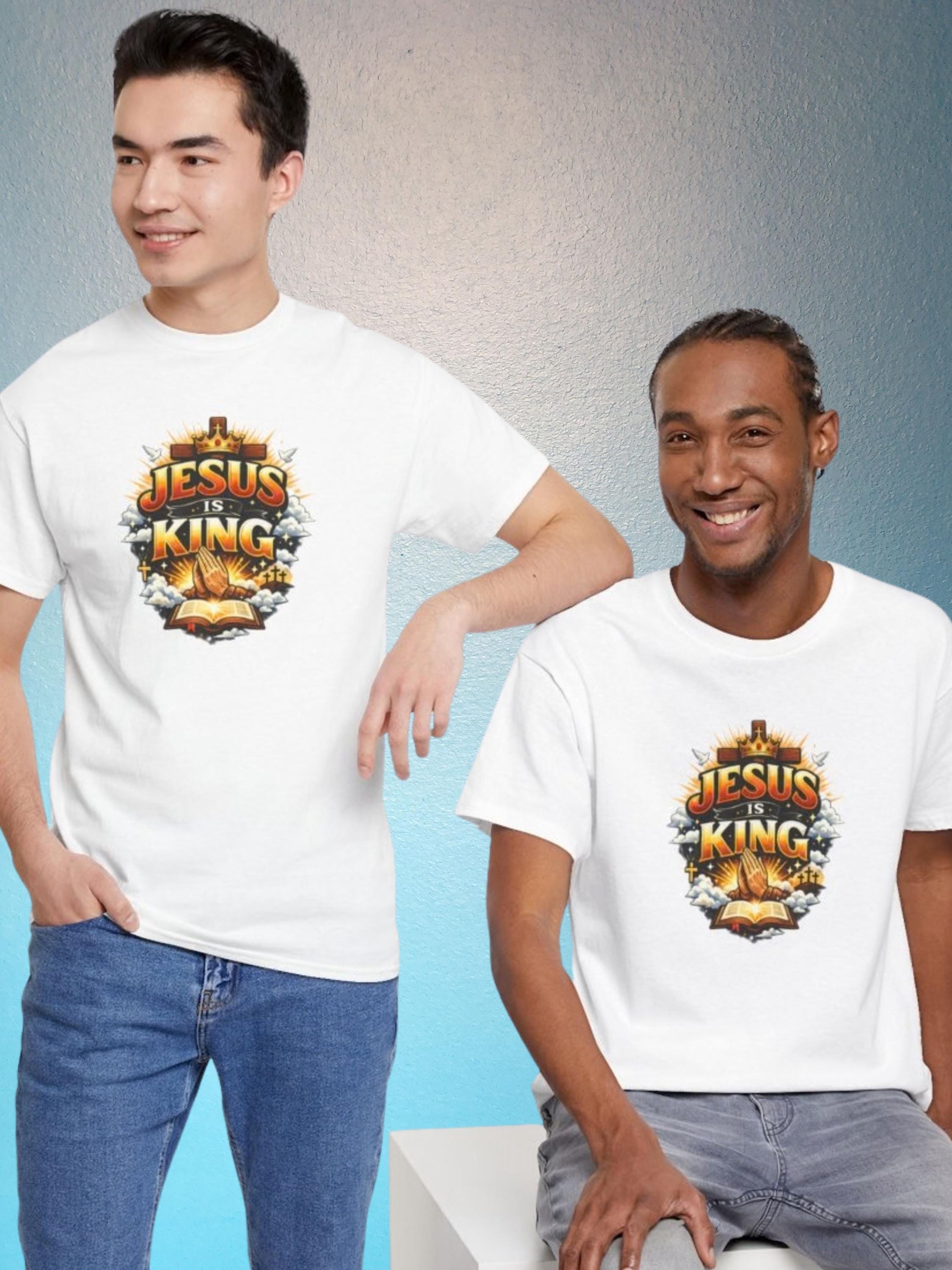 Jesus Is King T-Shirt | Faith Cross Graphic Tee | Worship Christian Shirt | Faith Based Apparel