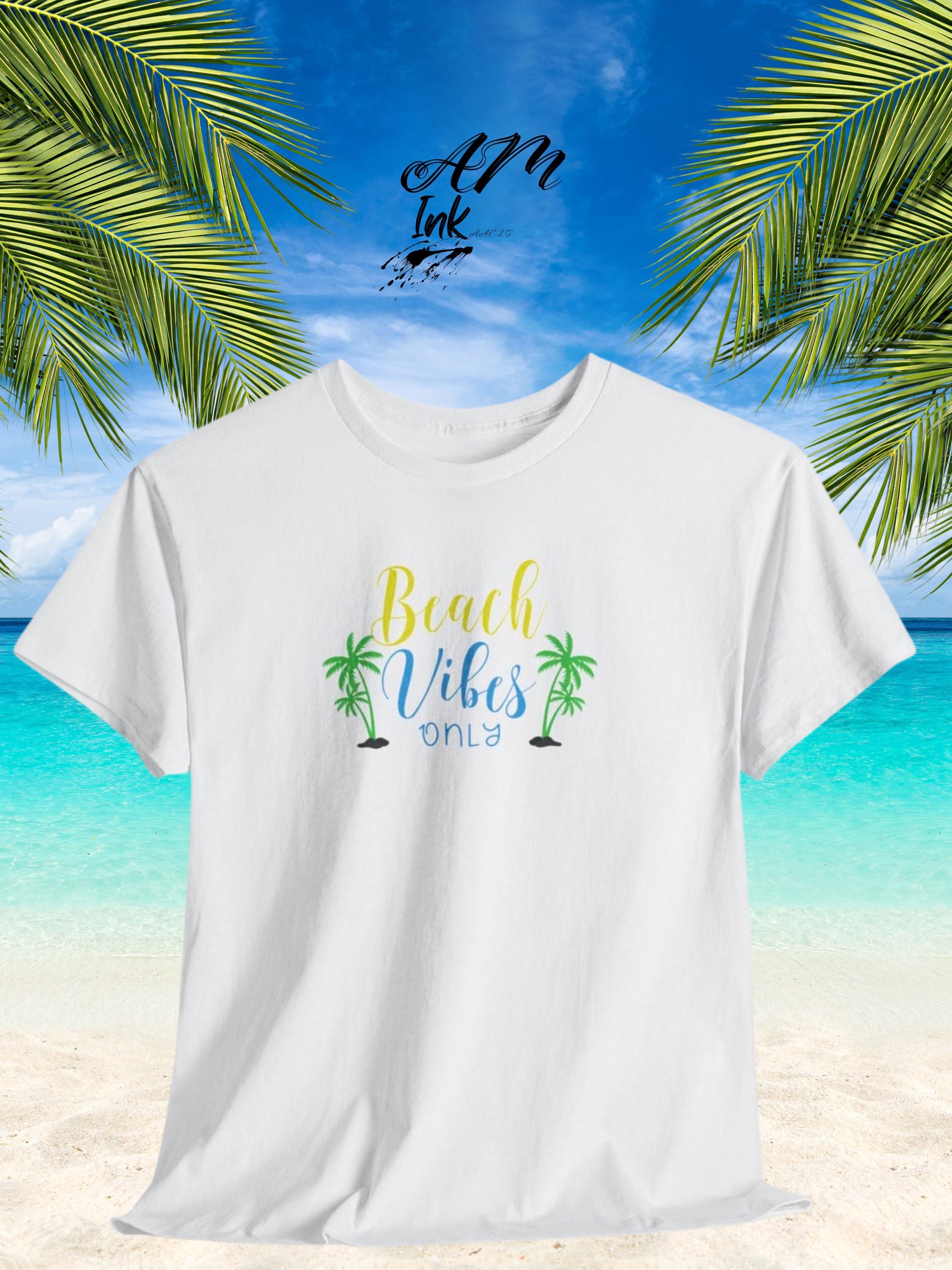 Tropical Palm Sunset T-Shirt, Beach Vibes Graphic Tee, Summer Vacation