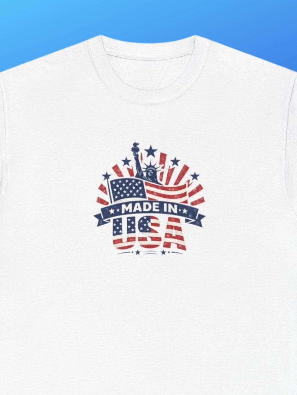 Made in USA Patriotic T-Shirt | Distressed American Flag Graphic Tee