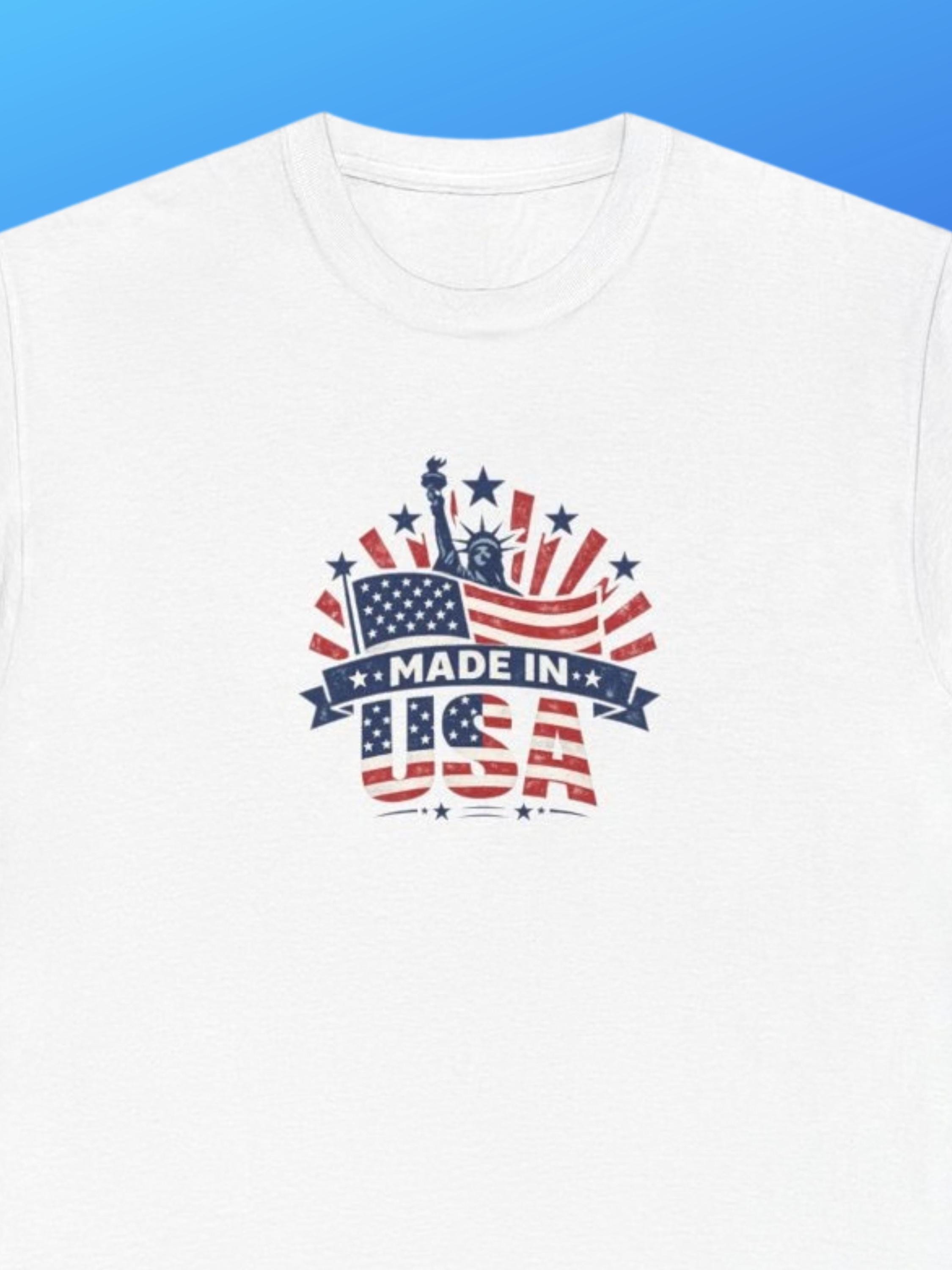 Made in USA Patriotic T-Shirt | Distressed American Flag Graphic Tee