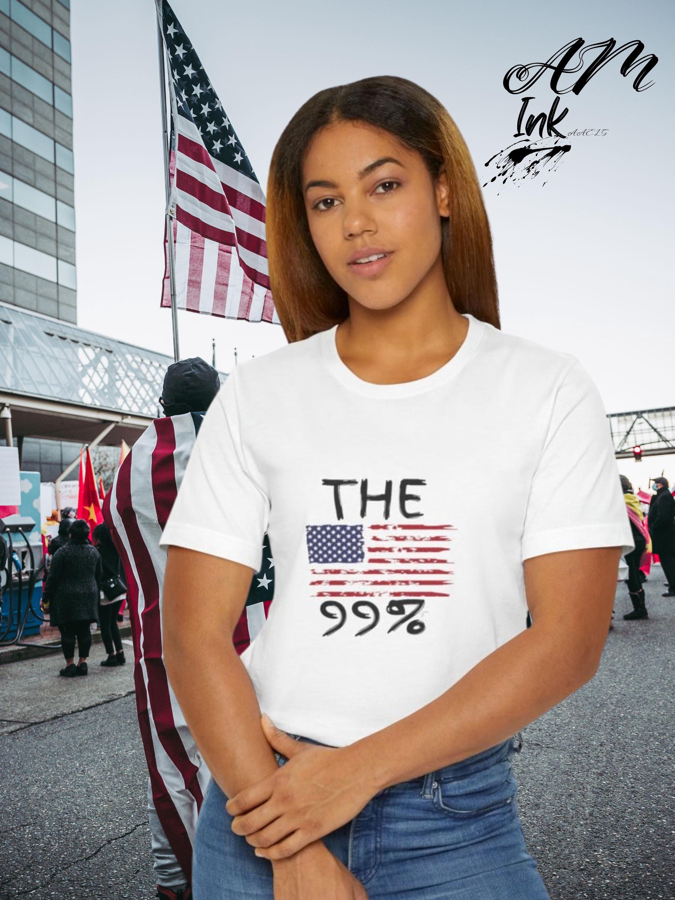 THE 99%  American Flag T Shirt