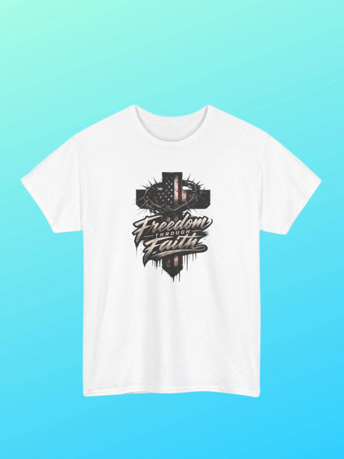 American Flag Cross T-Shirt | Freedom & Faith Christian Tee