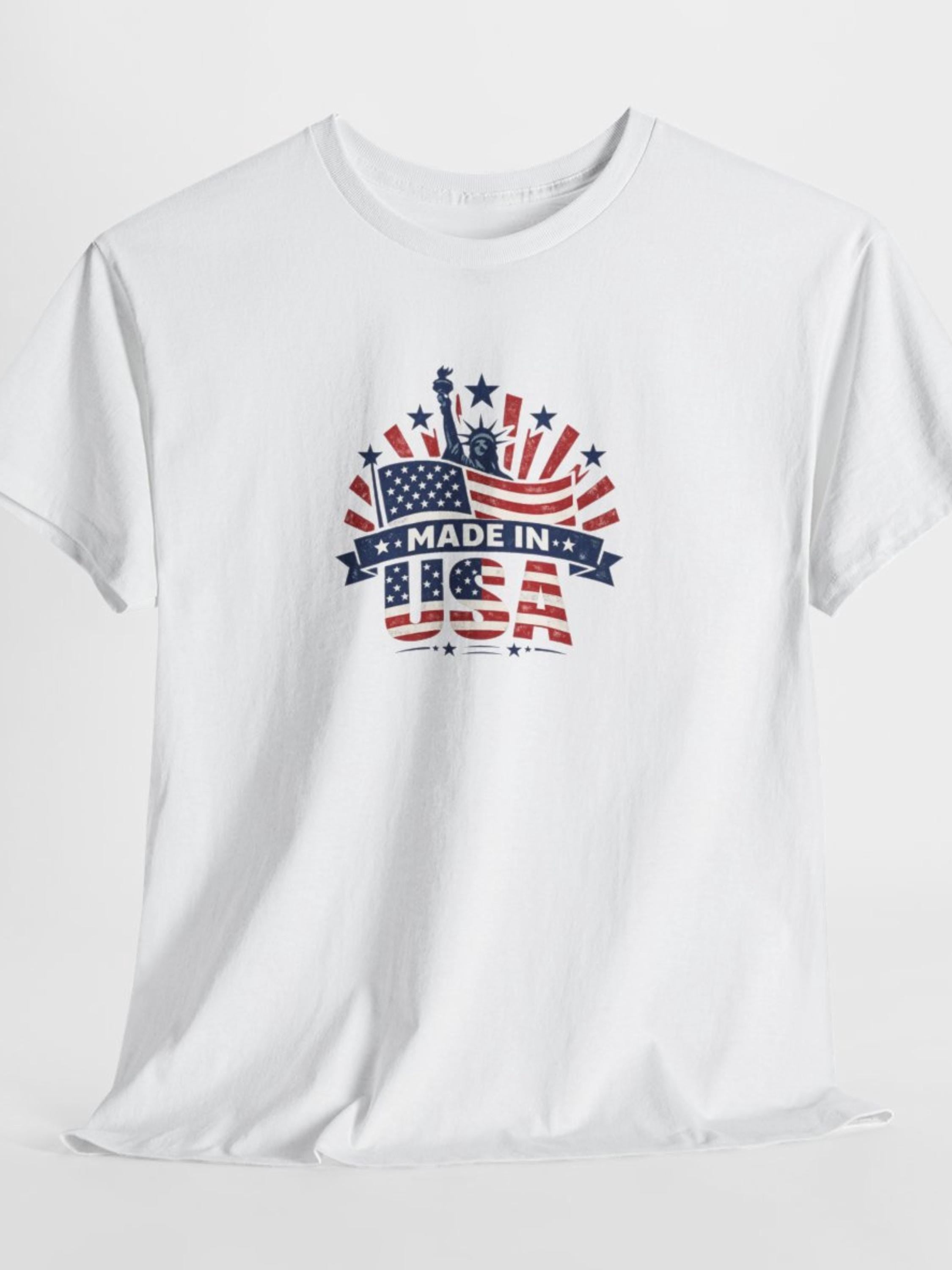 Made in USA Patriotic T-Shirt | Distressed American Flag Graphic Tee