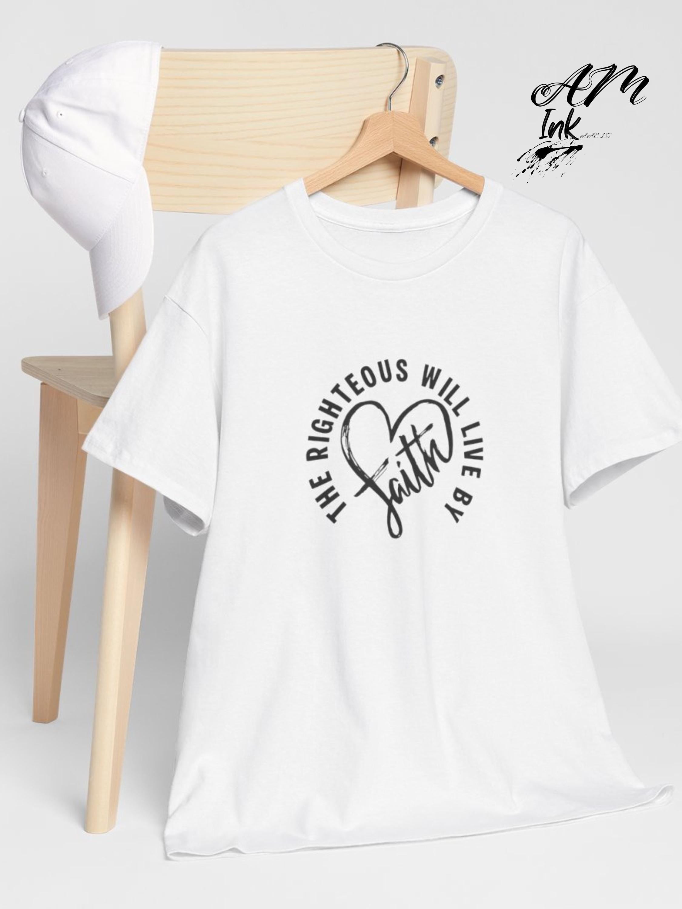 Faith Heart Graphic Tee  Romans 1 17 Christian bible verse shirt faith based clothing