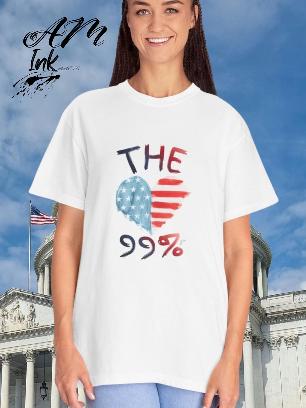 The 99% Heart Tee | American Flag Heart, Patriotic Social Justice Shirt