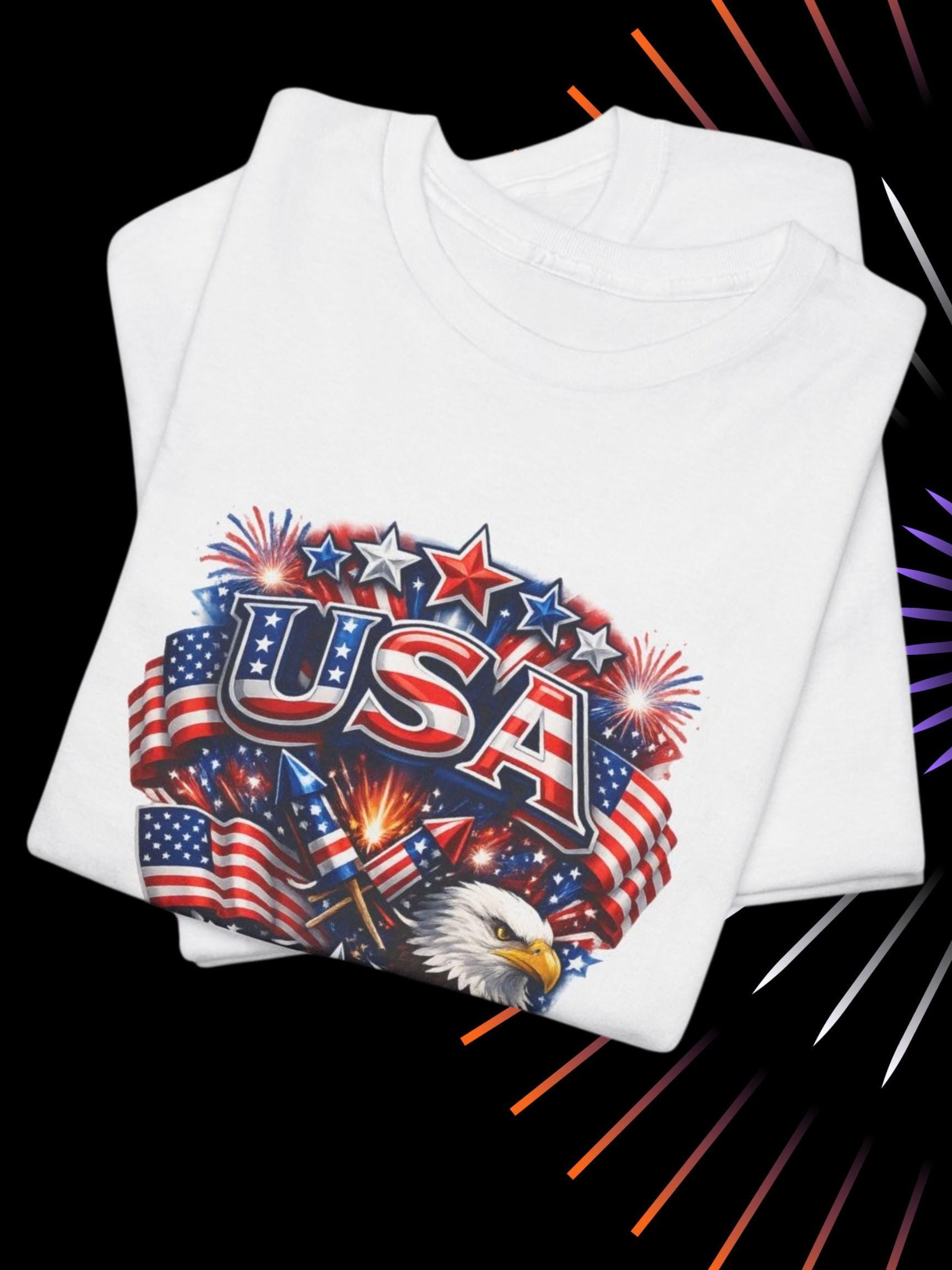 USA Eagle Crest T-Shirt | American Flag Bald Eagle Patriotic Graphic Tee