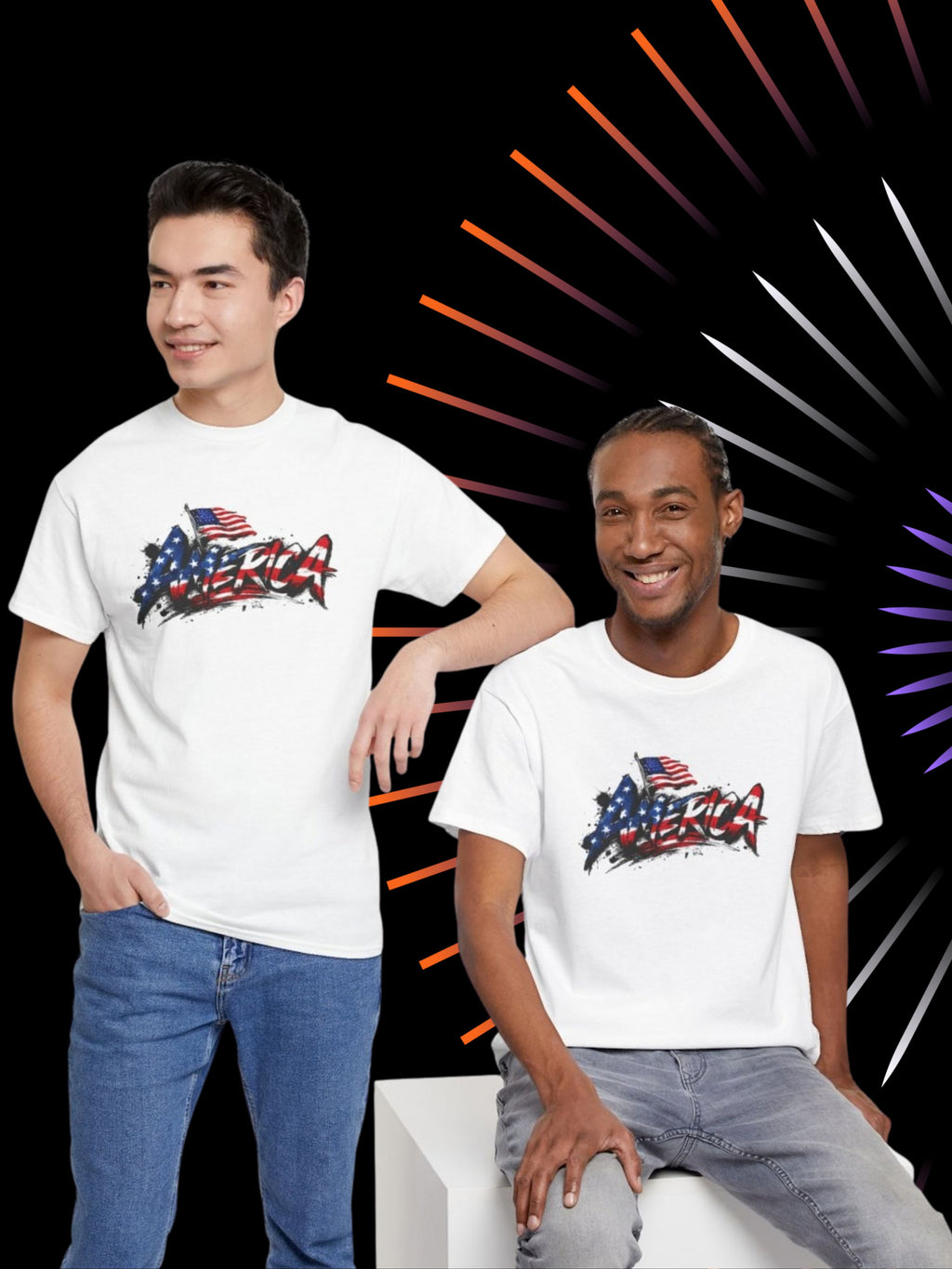 Distressed American Flag Brush Stroke T-Shirt | Patriotic USA Grunge Graphic Tee | Red White Blue Freedom Shirt