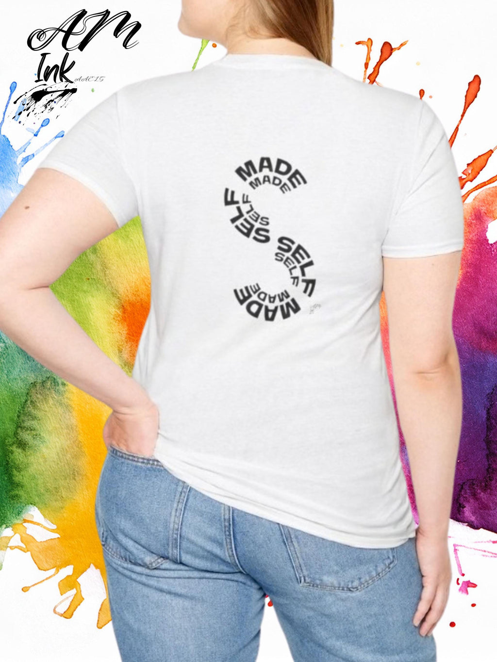 I AM Self-Made S Spiral Typography T-Shirt |AFFIRMATION Vintage Graphic Tee