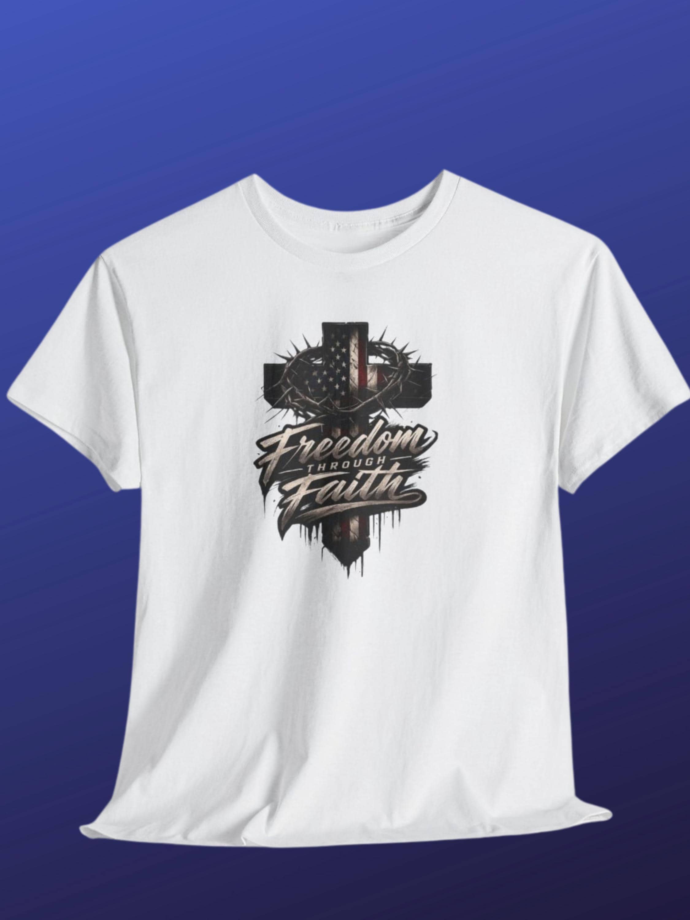 American Flag Cross T-Shirt | Freedom & Faith Christian Tee