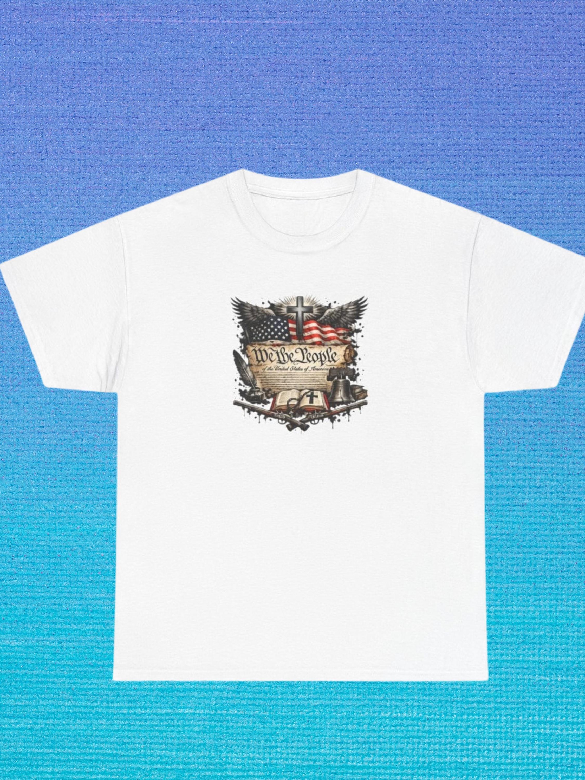 We the People Constitution Tee | American Flag Patriotic Shirt | Vintage Parchment Americana | Constitutional Graphic T-Shirt