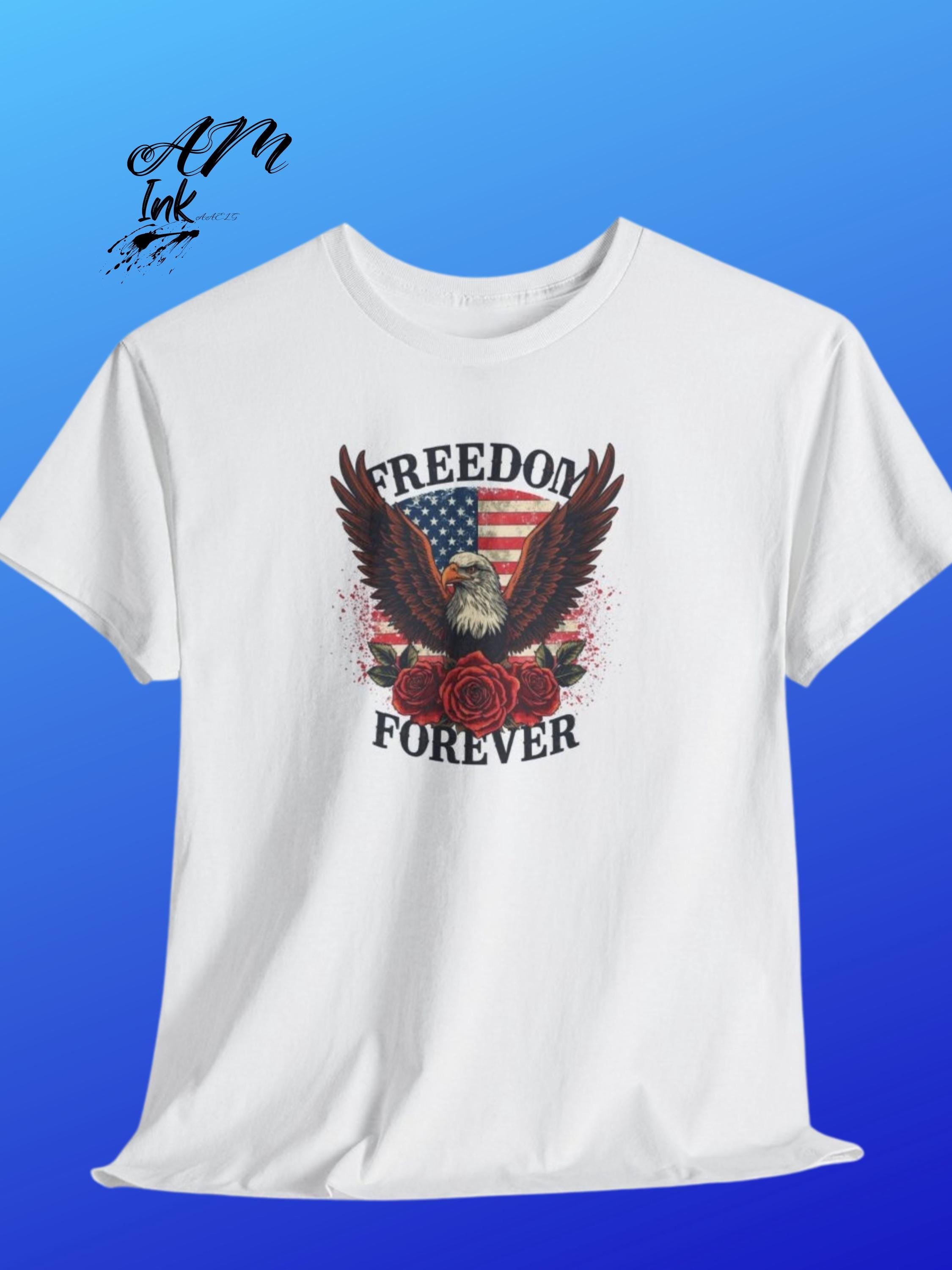 Vintage Eagle Graphic T-Shirt, Freedom Forever, Patriotic USA Pride