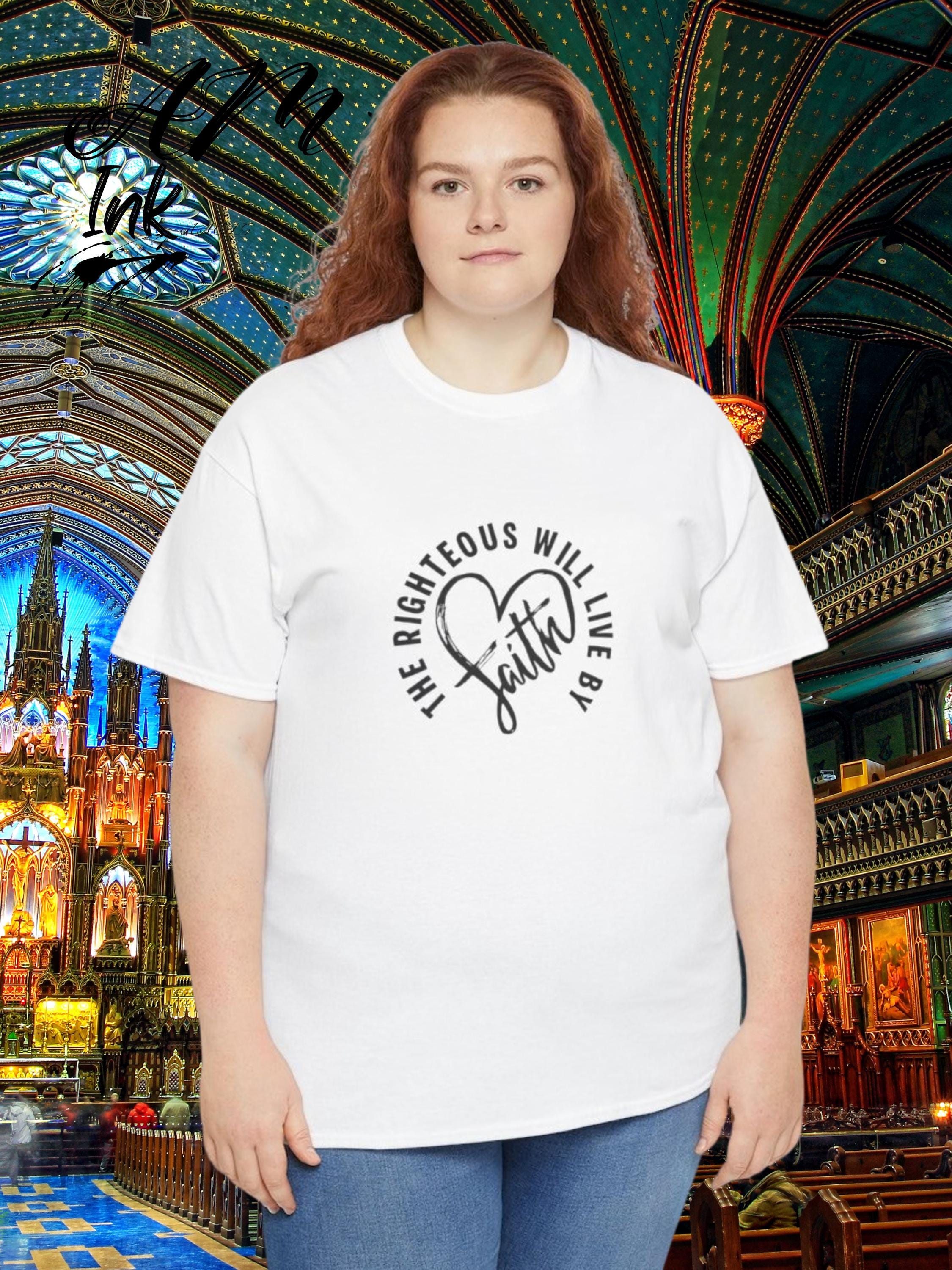 Faith Heart Graphic Tee  Romans 1 17 Christian bible verse shirt faith based clothing