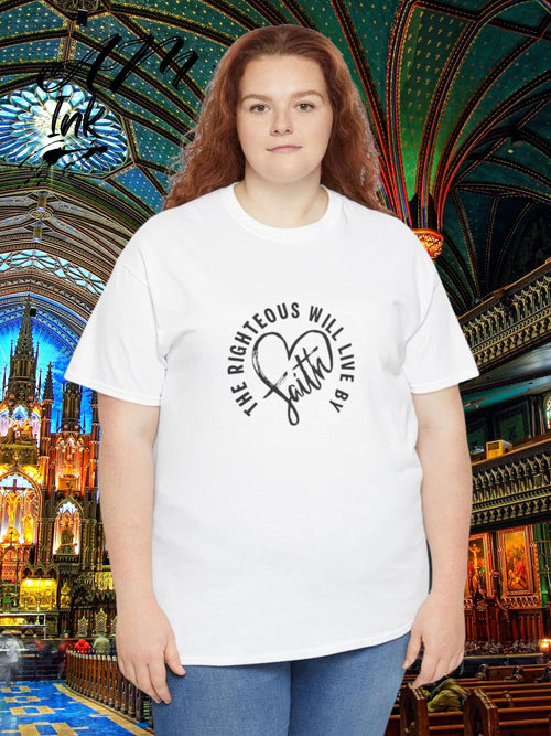 Faith Heart Graphic Tee  Romans 1 17 Christian bible verse shirt faith based clothing