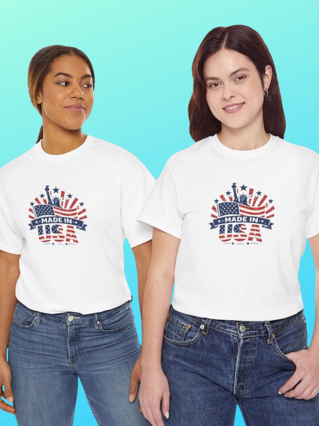 Made in USA Patriotic T-Shirt | Distressed American Flag Graphic Tee
