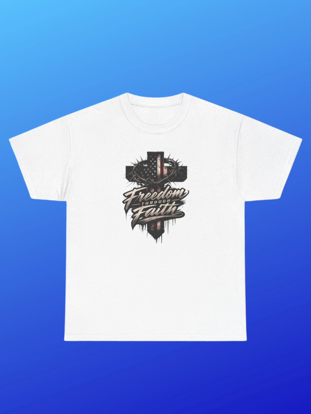American Flag Cross T-Shirt | Freedom & Faith Christian Tee