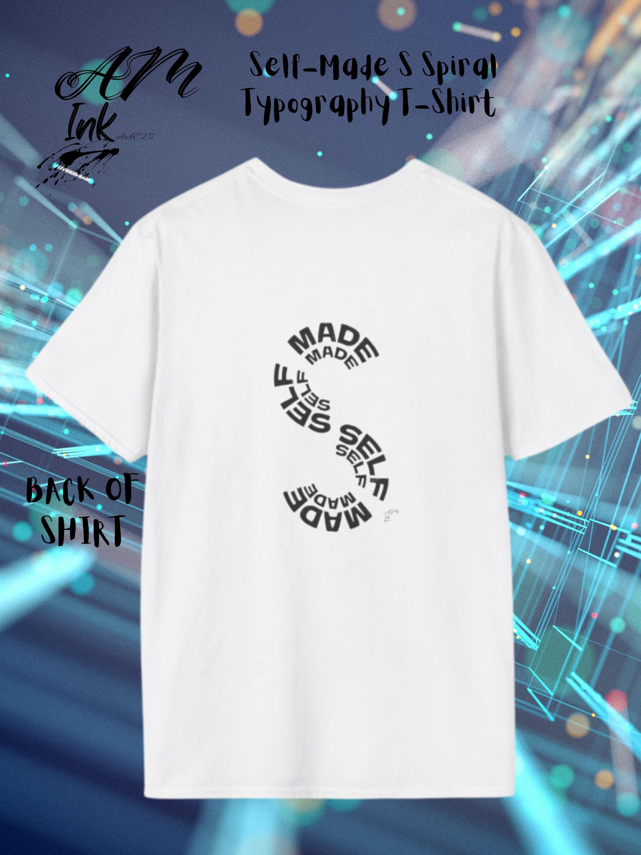 I AM Self-Made S Spiral Typography T-Shirt |AFFIRMATION Vintage Graphic Tee
