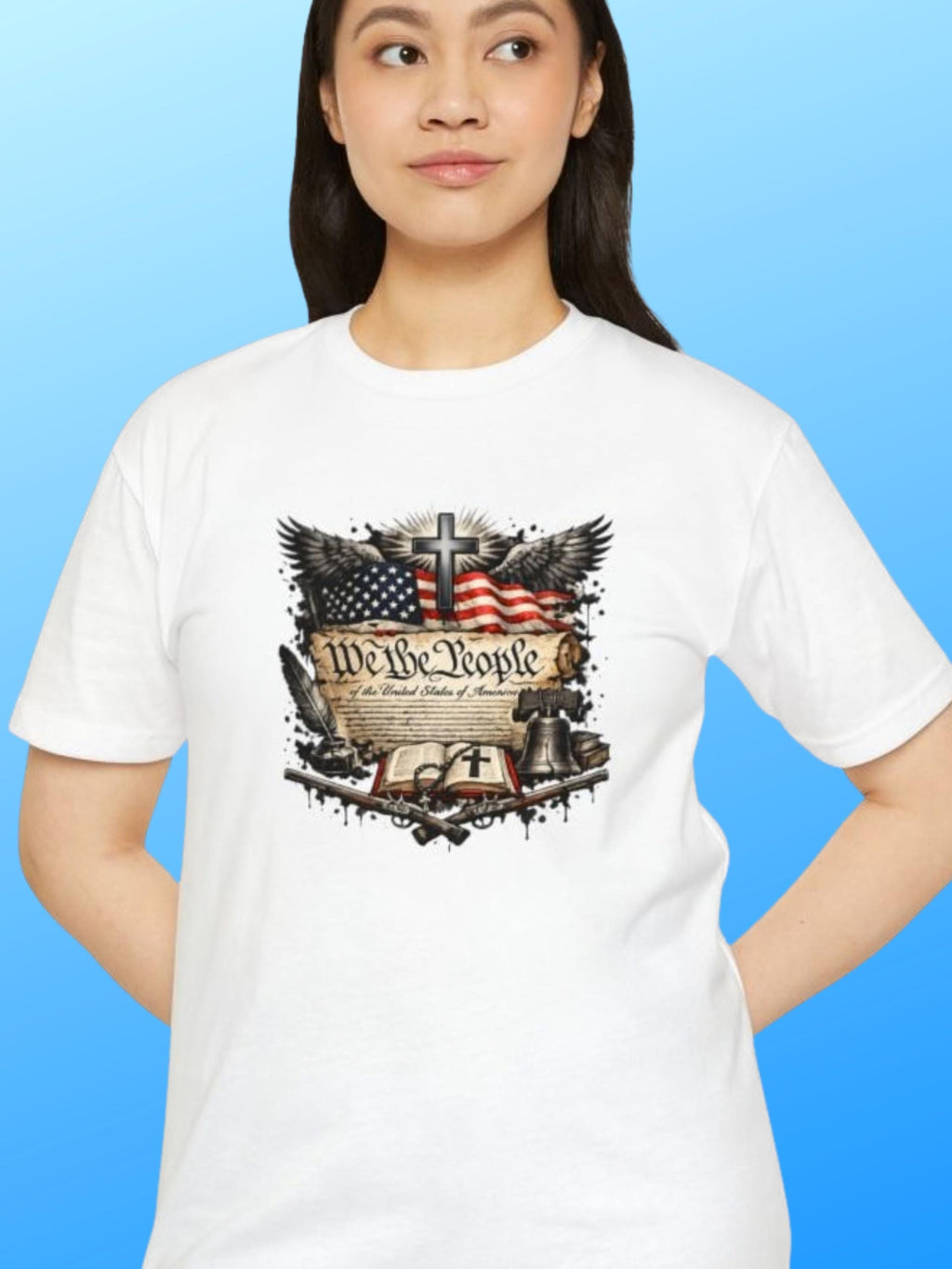 We the People Constitution Tee | American Flag Patriotic Shirt | Vintage Parchment Americana | Constitutional Graphic T-Shirt