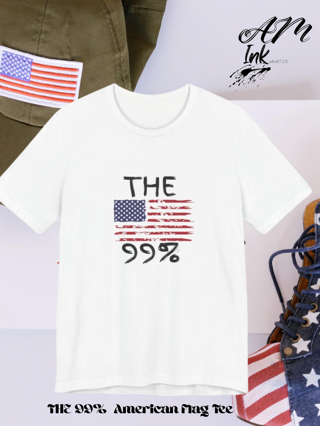THE 99%  American Flag T Shirt