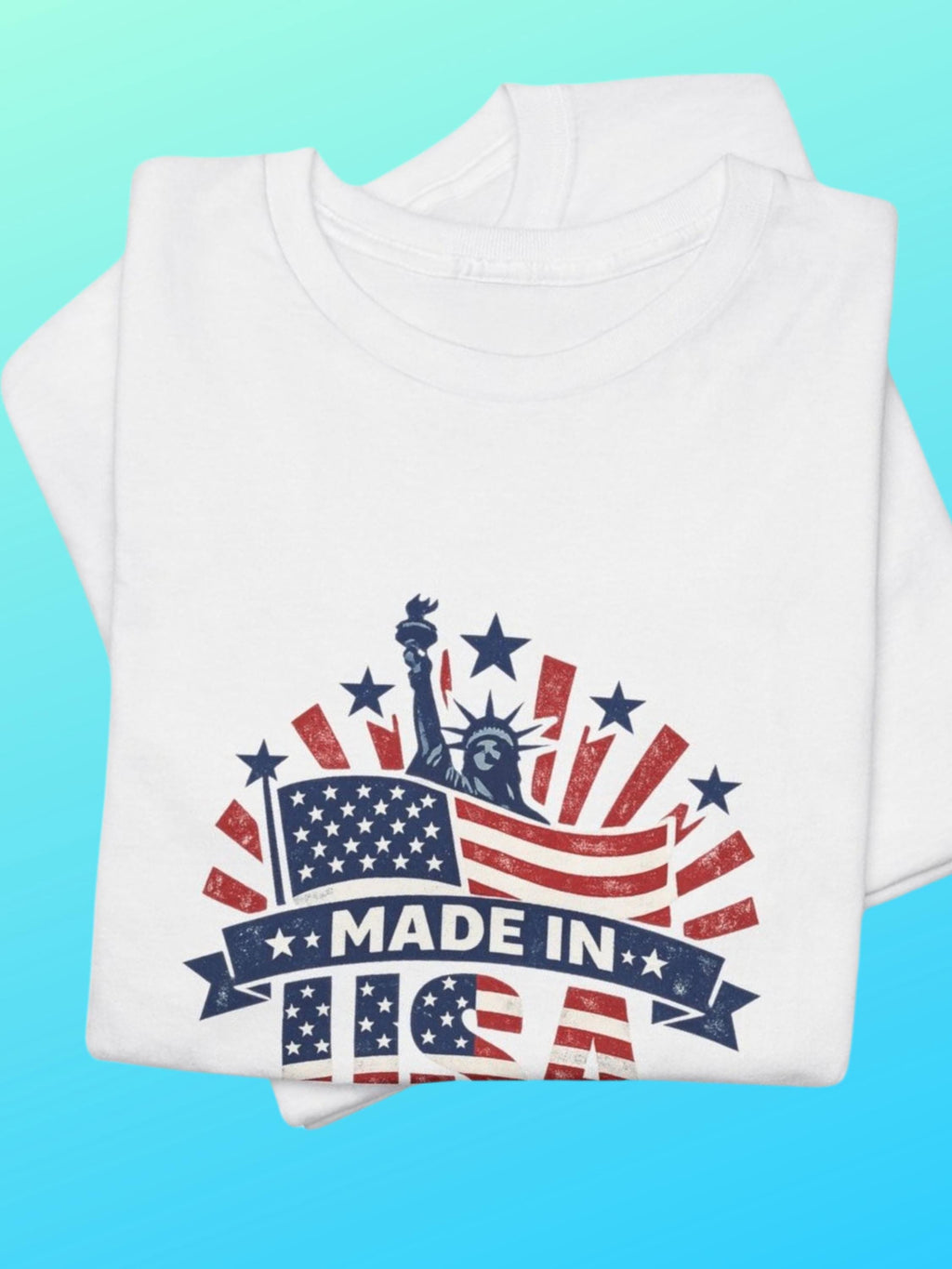 Made in USA Patriotic T-Shirt | Distressed American Flag Graphic Tee