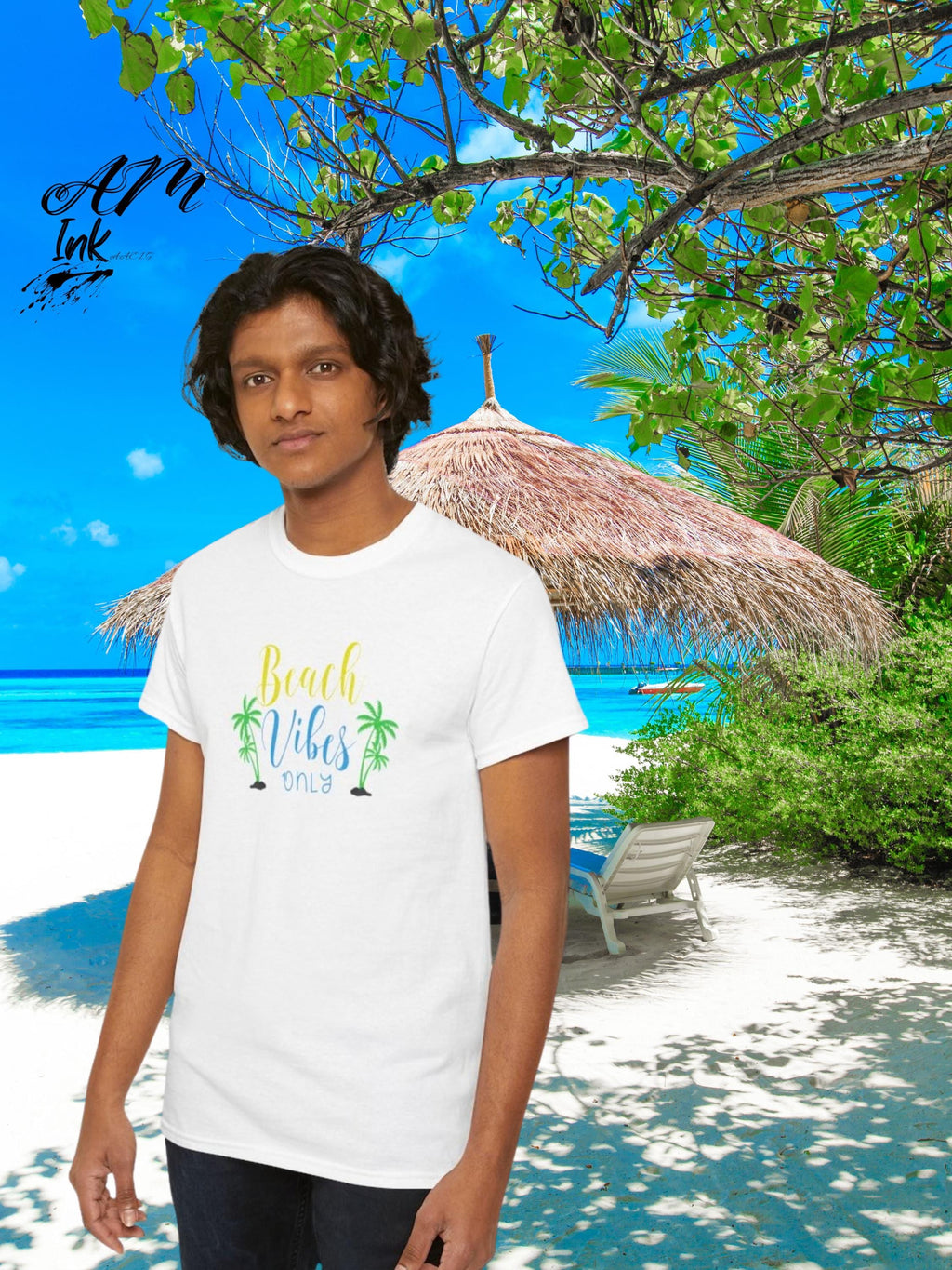 Tropical Palm Sunset T-Shirt, Beach Vibes Graphic Tee, Summer Vacation