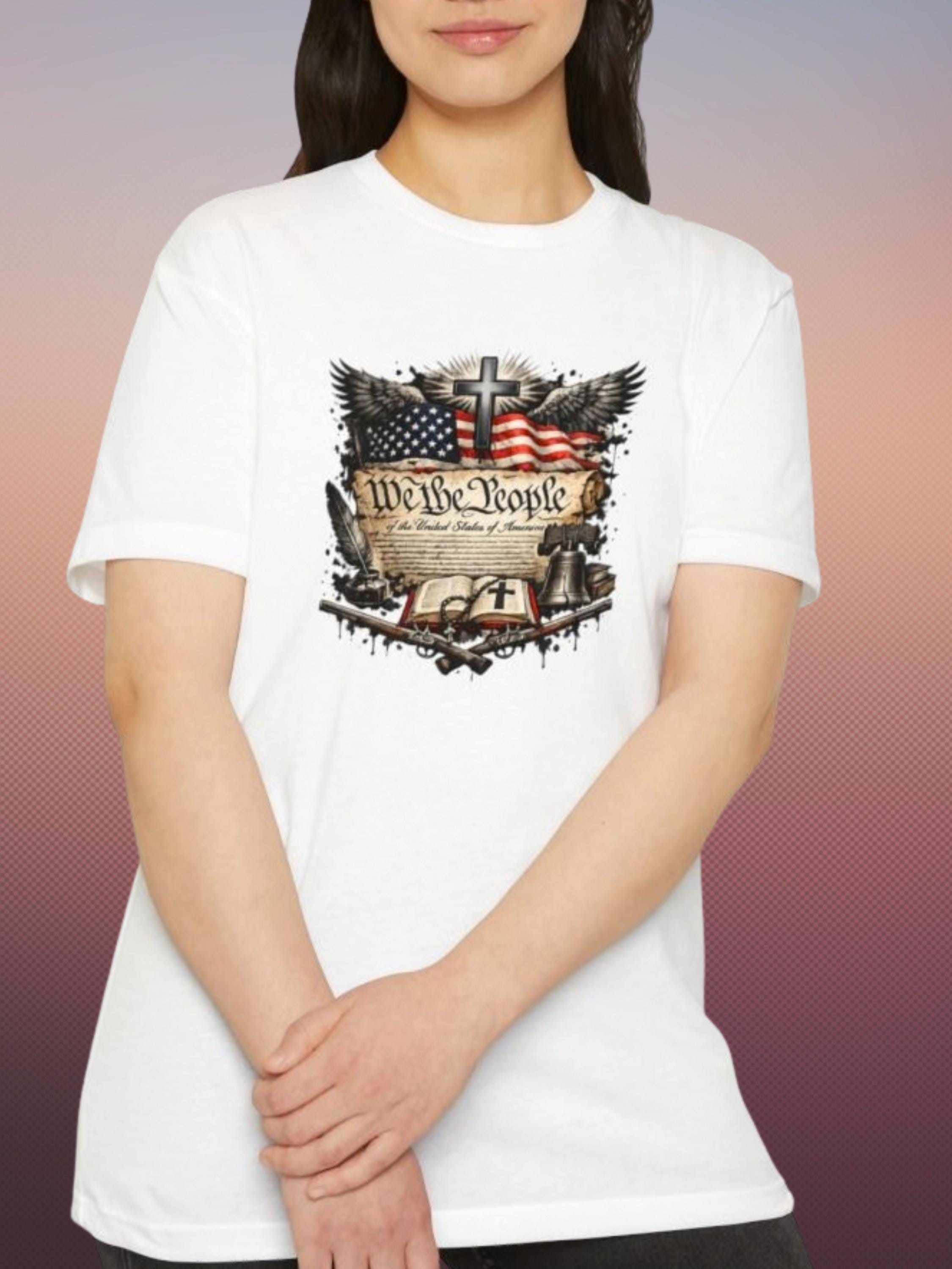 We the People Constitution Tee | American Flag Patriotic Shirt | Vintage Parchment Americana | Constitutional Graphic T-Shirt
