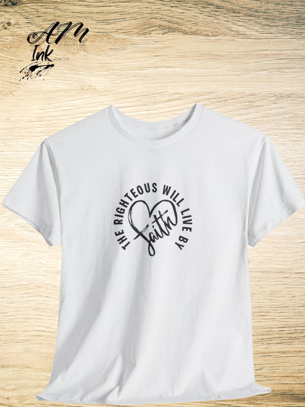 Faith Heart Graphic Tee  Romans 1 17 Christian bible verse shirt faith based clothing