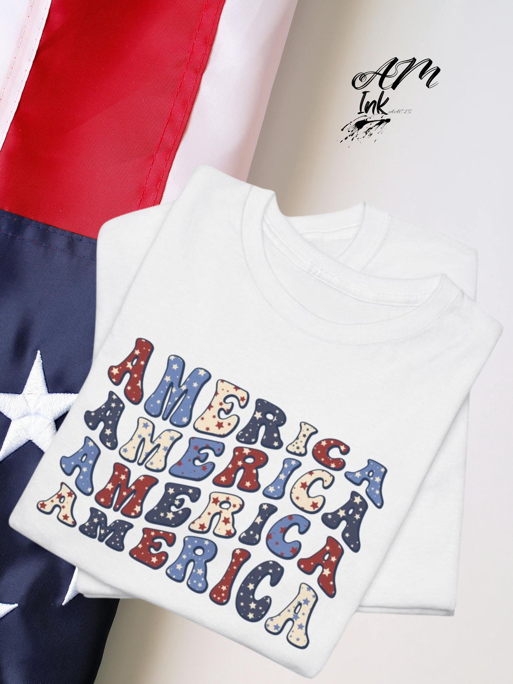 Retro America Stack Tee – Vintage 4th of July Graphic Shirt