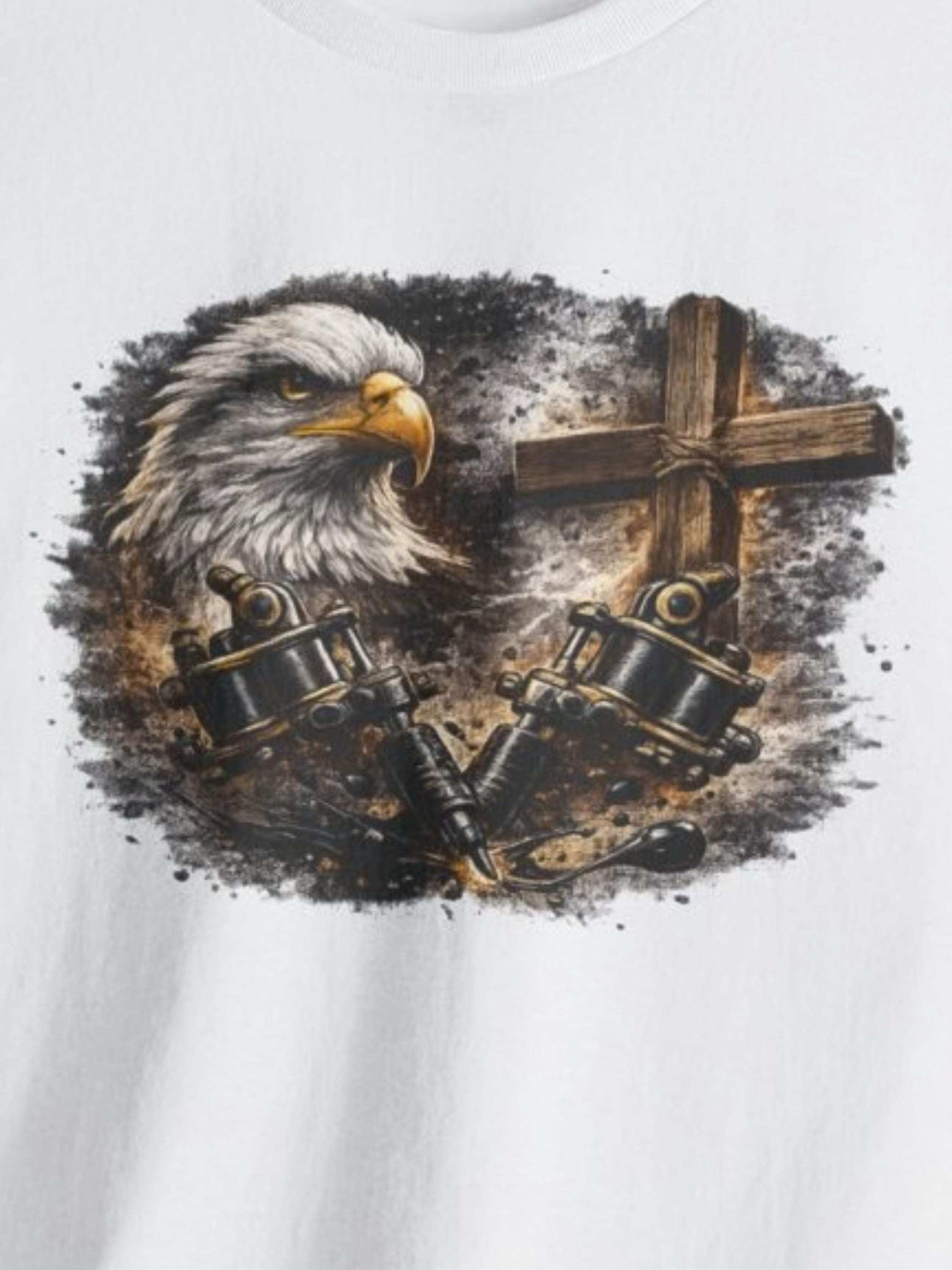 Rustic Eagle and Cross T-Shirt | Patriotic Christian Apparel