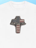 Faith Over Fear American Flag Cross T-Shirt, Distressed Christian Apparel