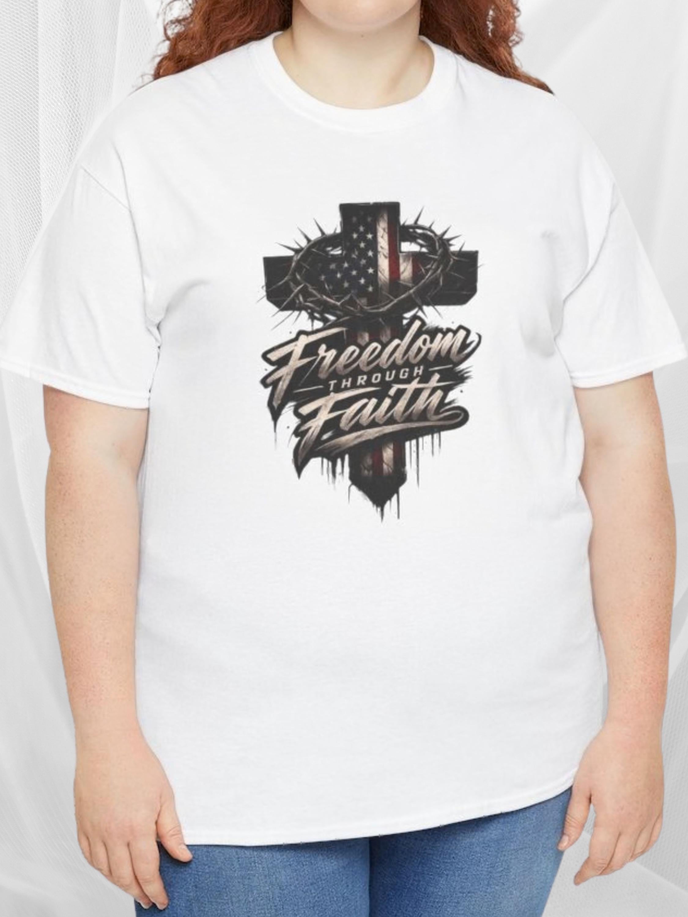 American Flag Cross T-Shirt | Freedom & Faith Christian Tee