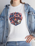 USA Eagle Crest T-Shirt | American Flag Bald Eagle Patriotic Graphic Tee